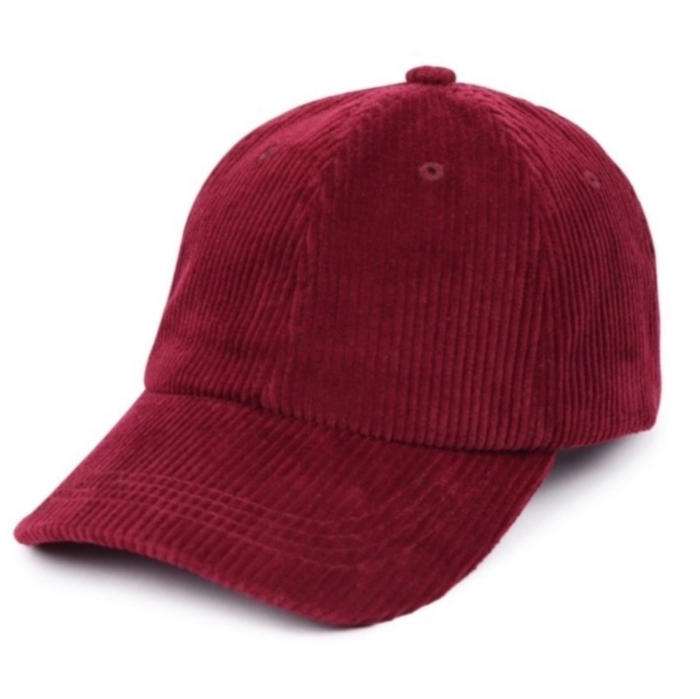 Burgundy Corduroy Baseball Hat New